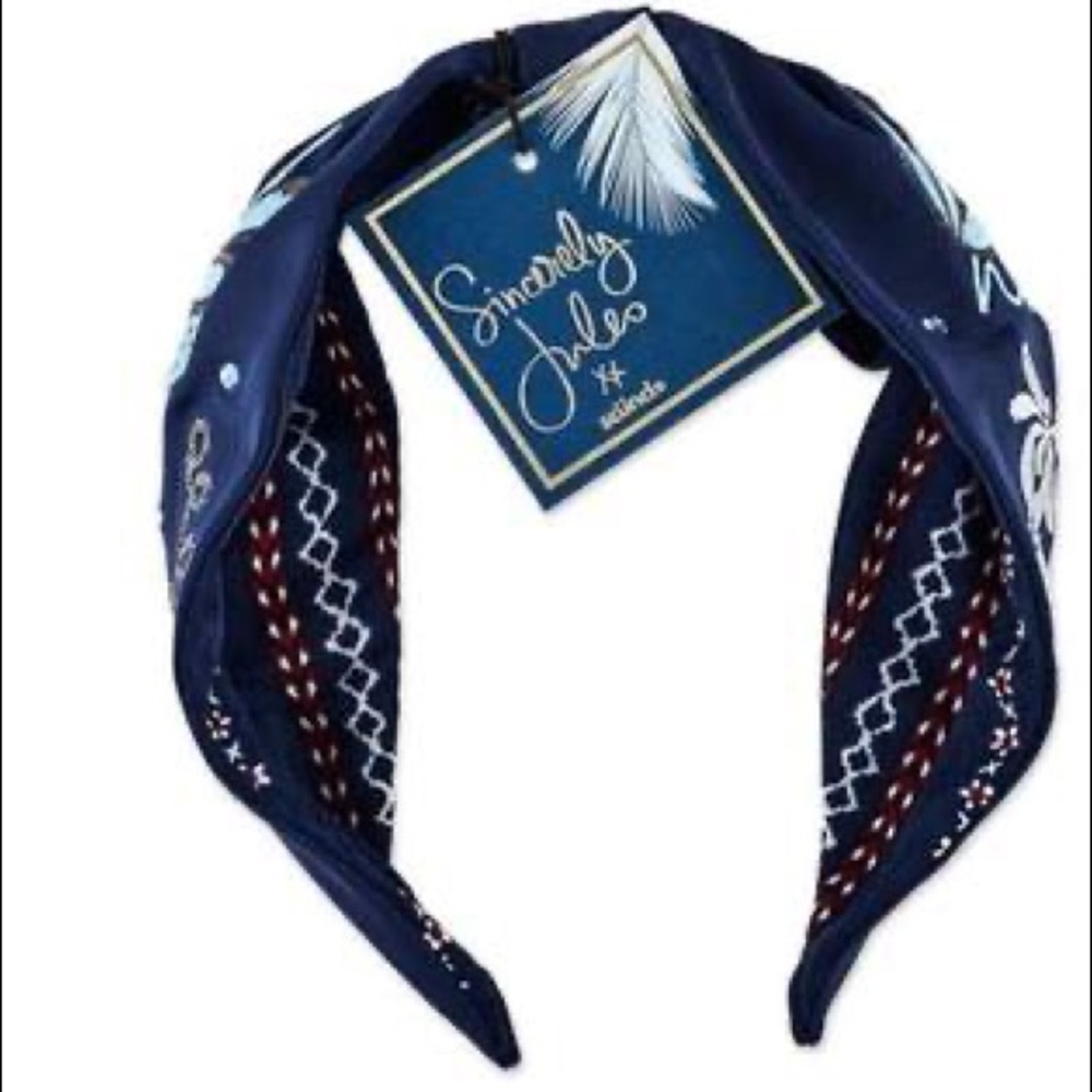 NWT Sincerely Jules Top Knot Beaded Satin Headband